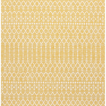 Ourika Moroccan Geometric Textured Weave Indoor/outdoor Square Rug